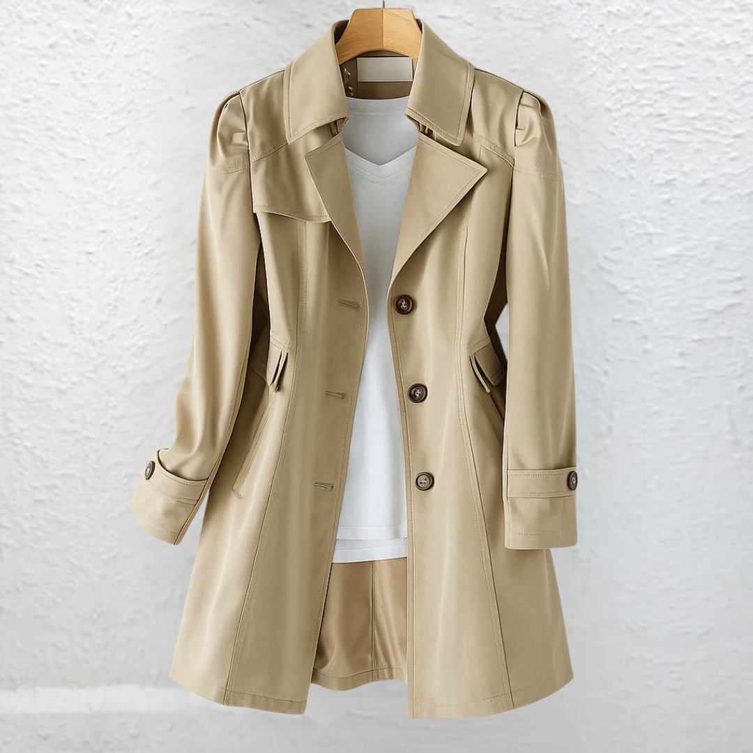 Helvano | Damen Trenchcoat mit Reverskragen im Vintage-Stil