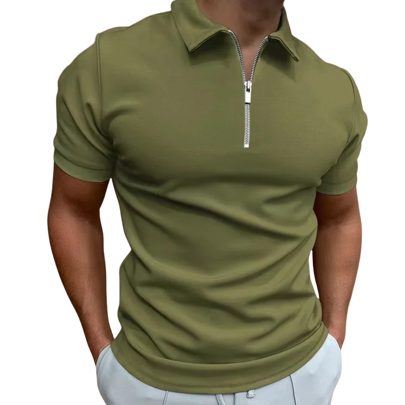 Helvano | Modernes Herren-Poloshirt mit kurzem Zip
