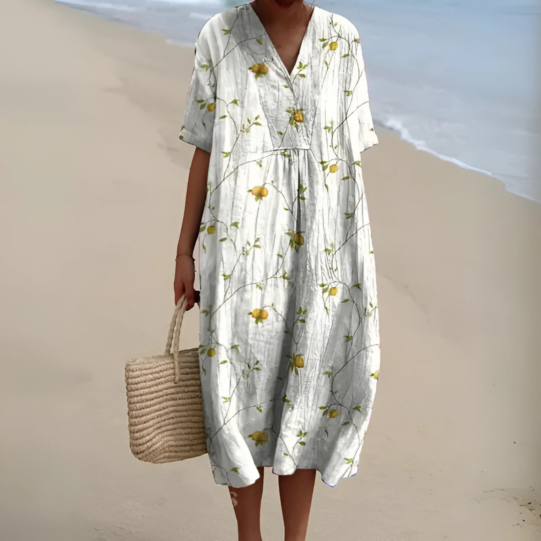 Helvano | Boho Blumenkleid mit lockerem Schnitt