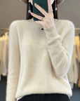 Helvano | Damen Strickpullover mit Rundhalsausschnitt