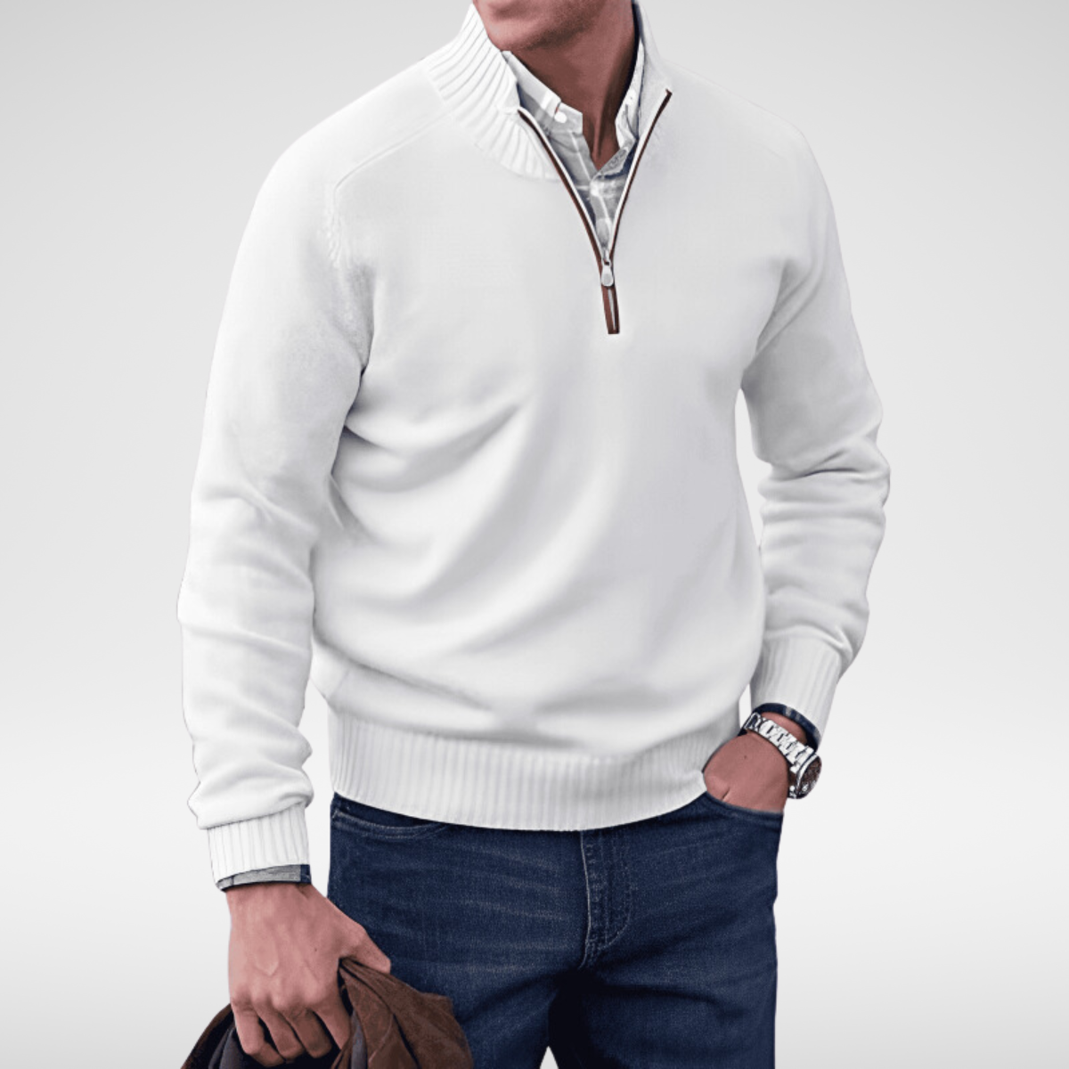 Helvano | Herren-Strickpullover mit Rundhalsausschnitt