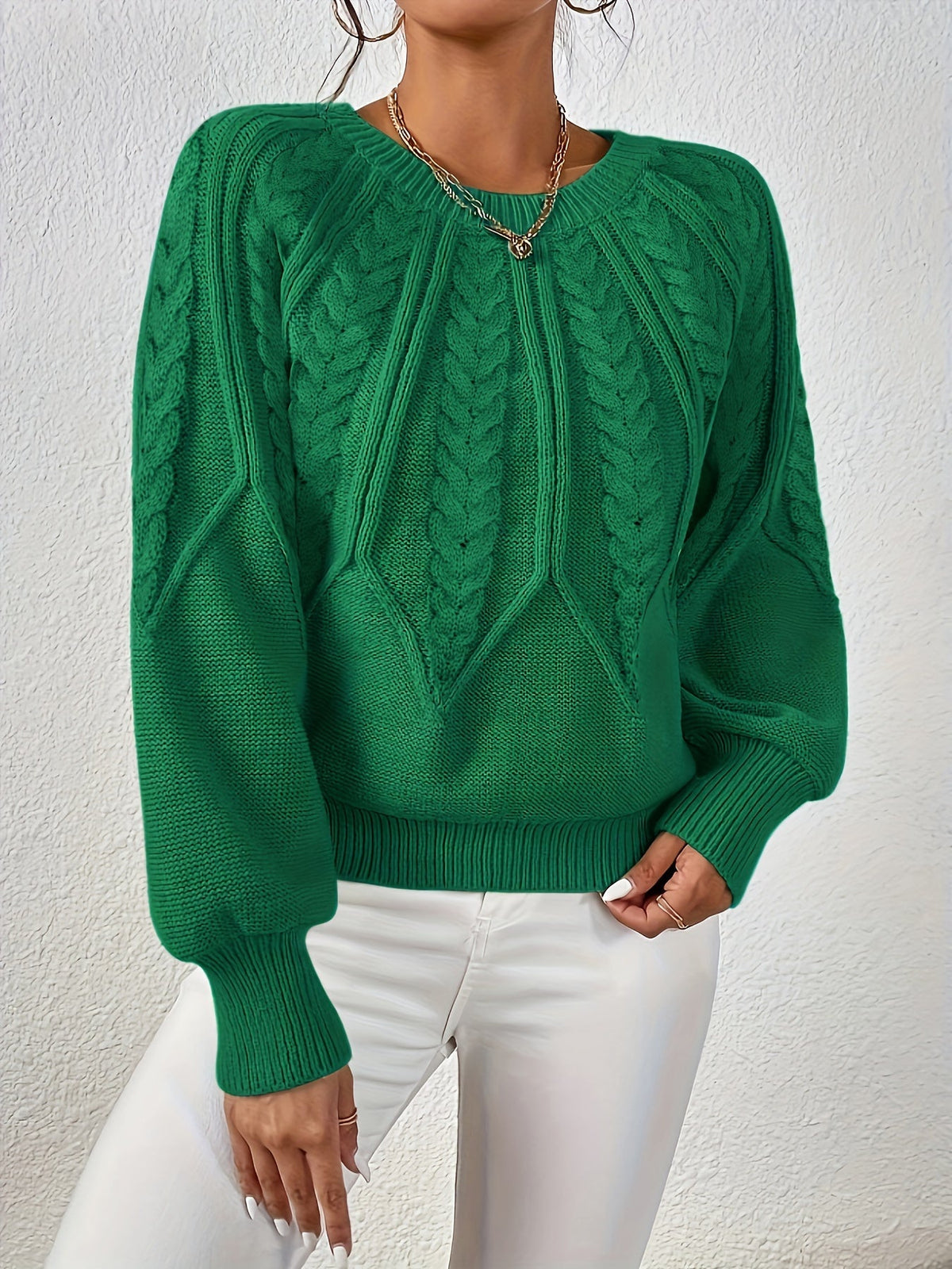 Helvano | Lockerer Zopfstrickpullover für Damen