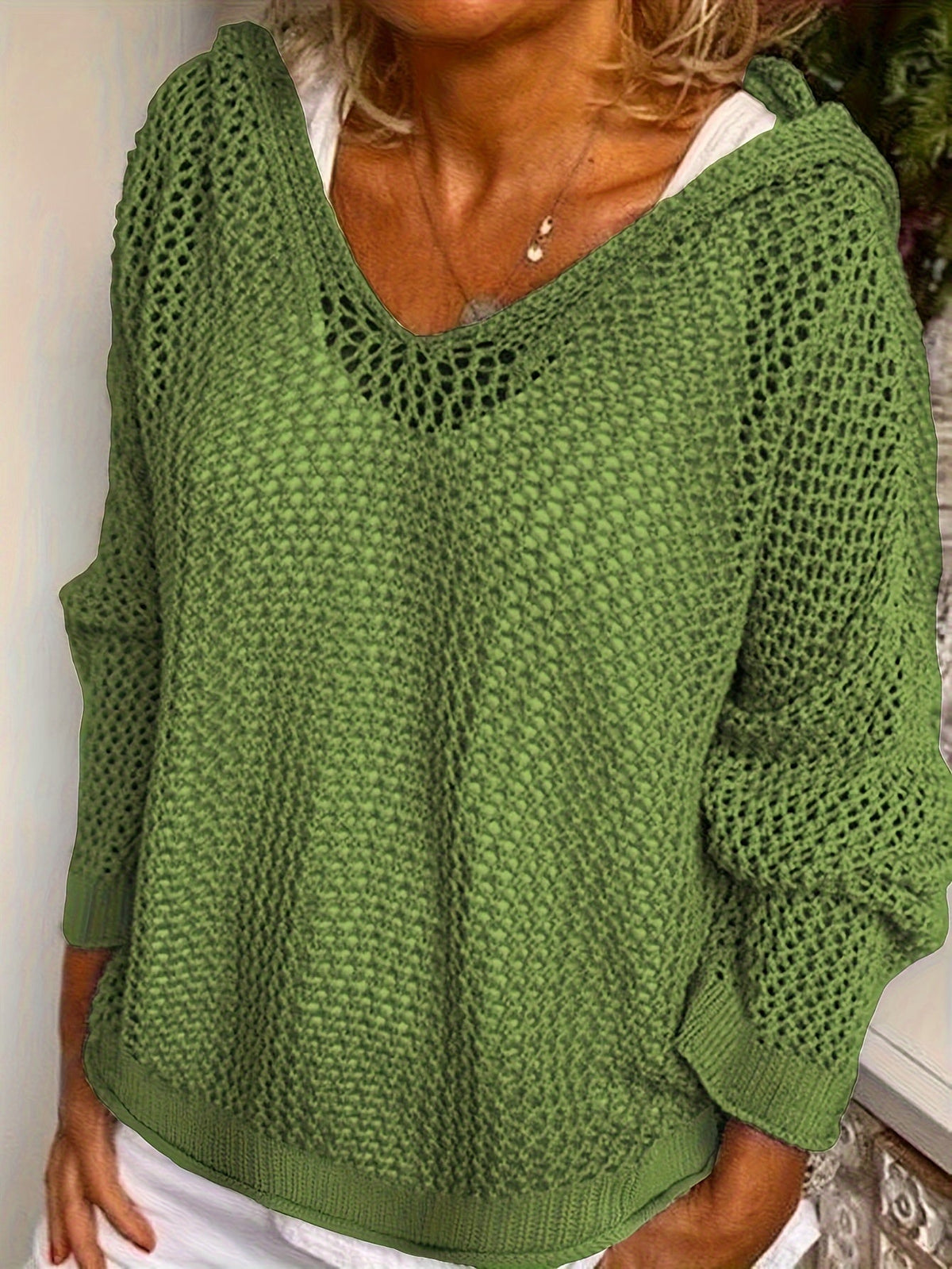 Helvano | Lockerer Strickpullover mit Kapuze