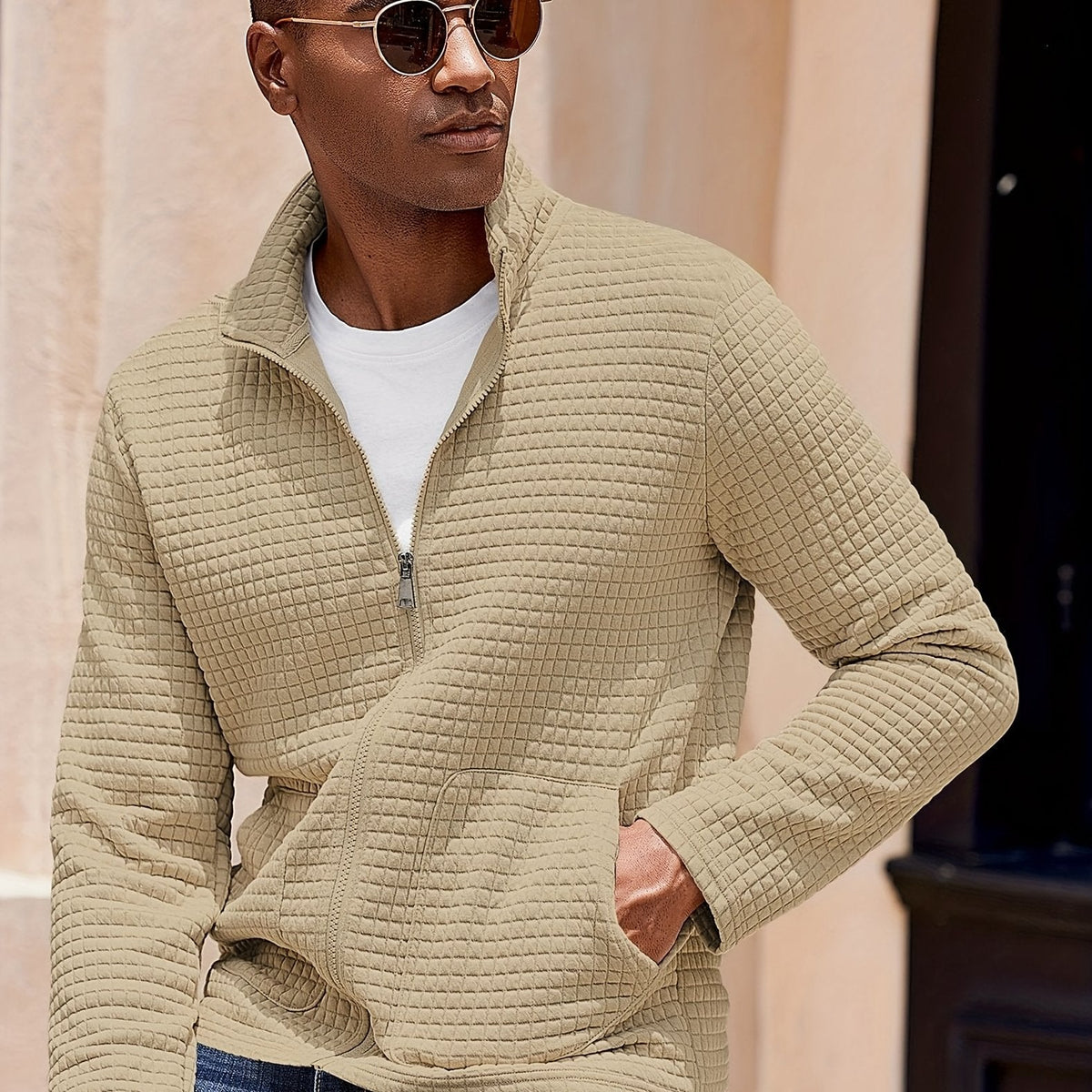 Helvano | Strukturierte Herrenjacke mit Reissverschluss