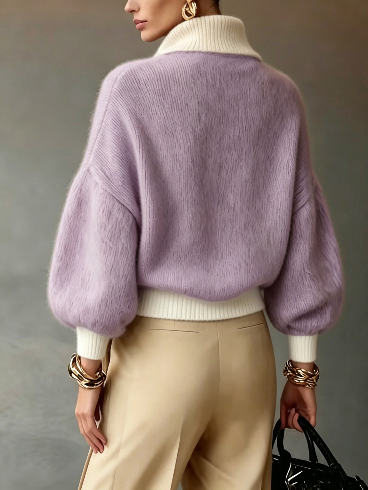 Helvano | Lockerer Half-Zip Strickpullover für Damen