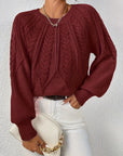 Helvano | Lockerer Zopfstrickpullover für Damen