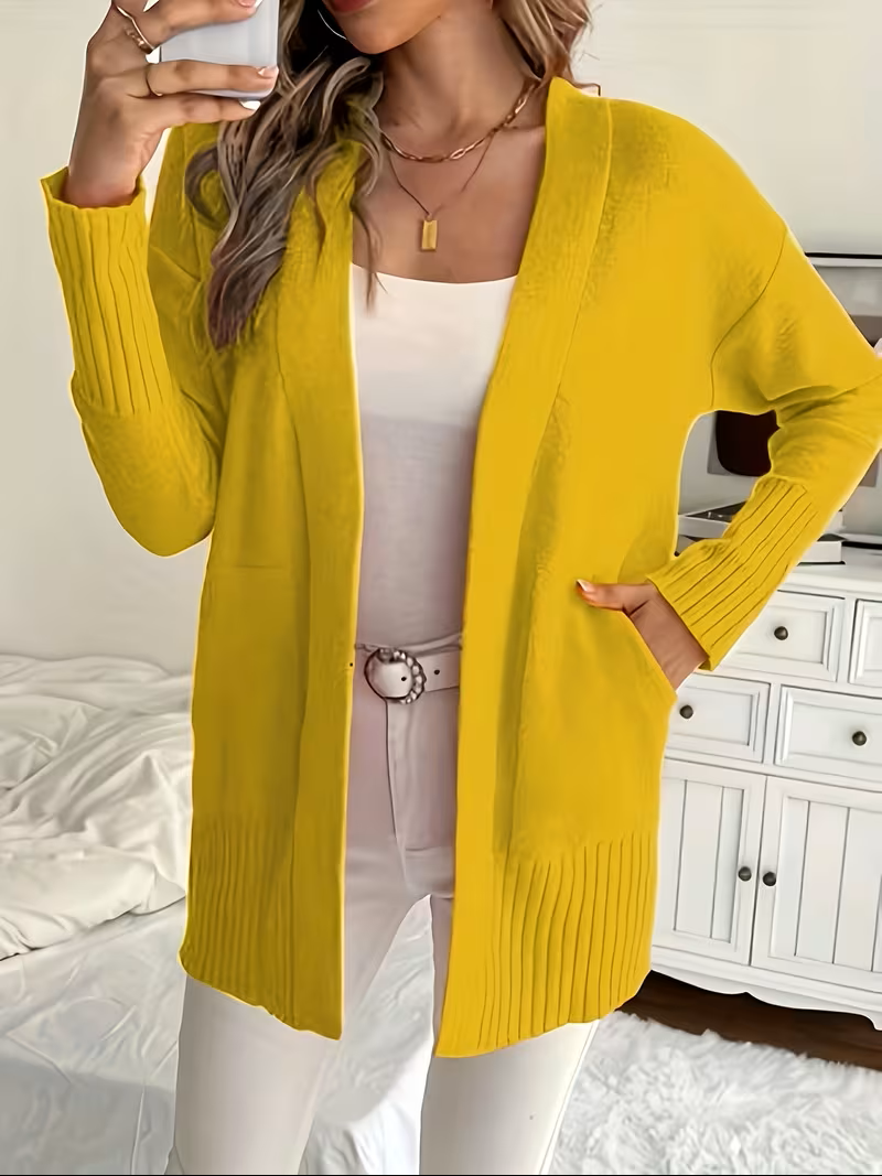 Helvano | Lockere offene Strickjacke für Damen