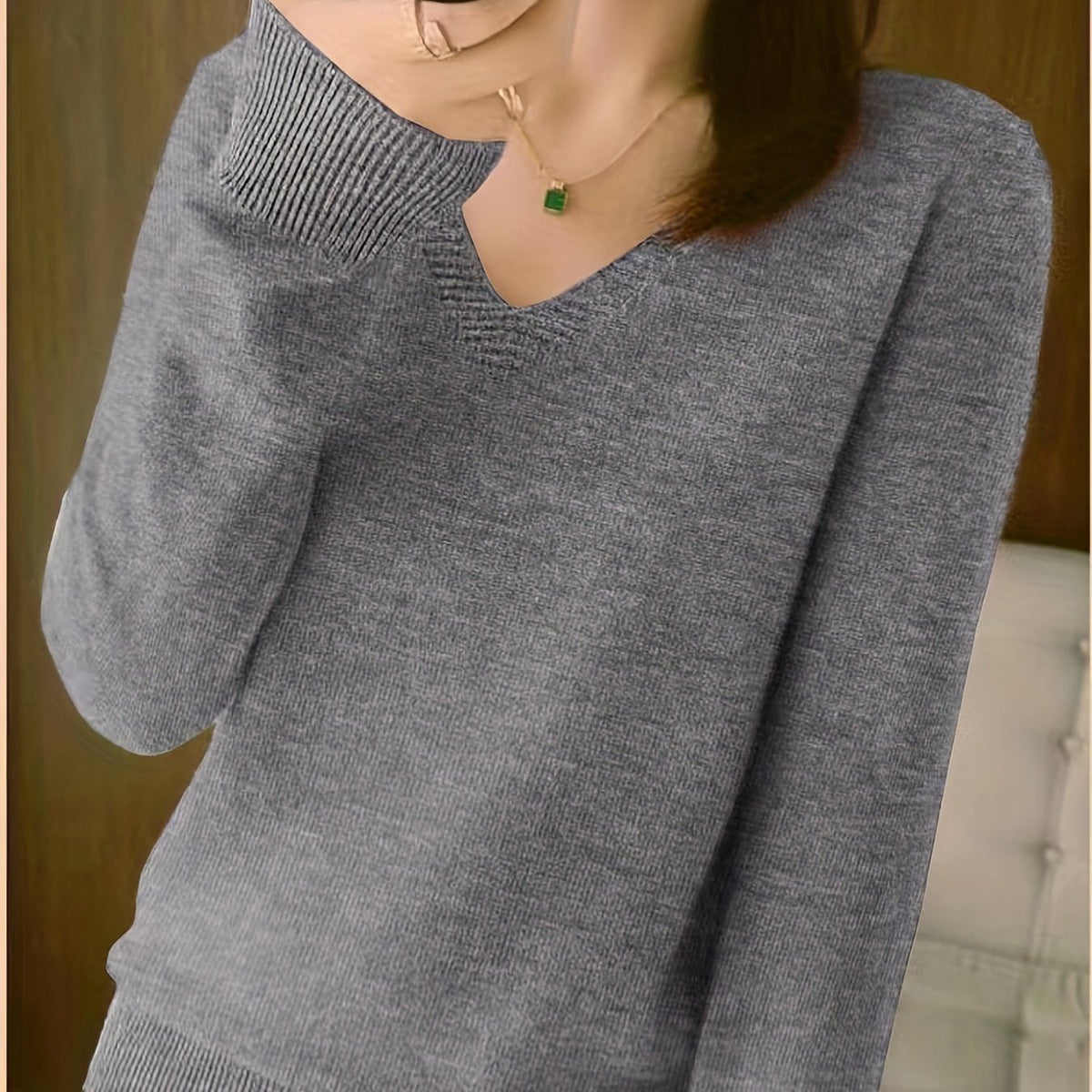 Helvano | Damen Strickpullover mit V-Ausschnitt