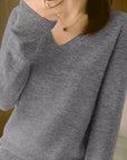 Helvano | Damen Strickpullover mit V-Ausschnitt