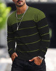 Helvano | Gestreifter Strickpullover mit Rundhals für Herren