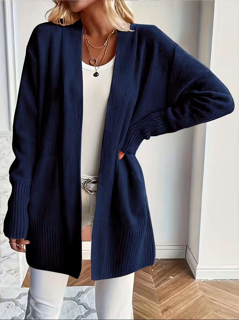 Helvano | Lockere offene Strickjacke für Damen