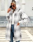 Helvano | Karierte Strickjacke mit Kapuze für Damen