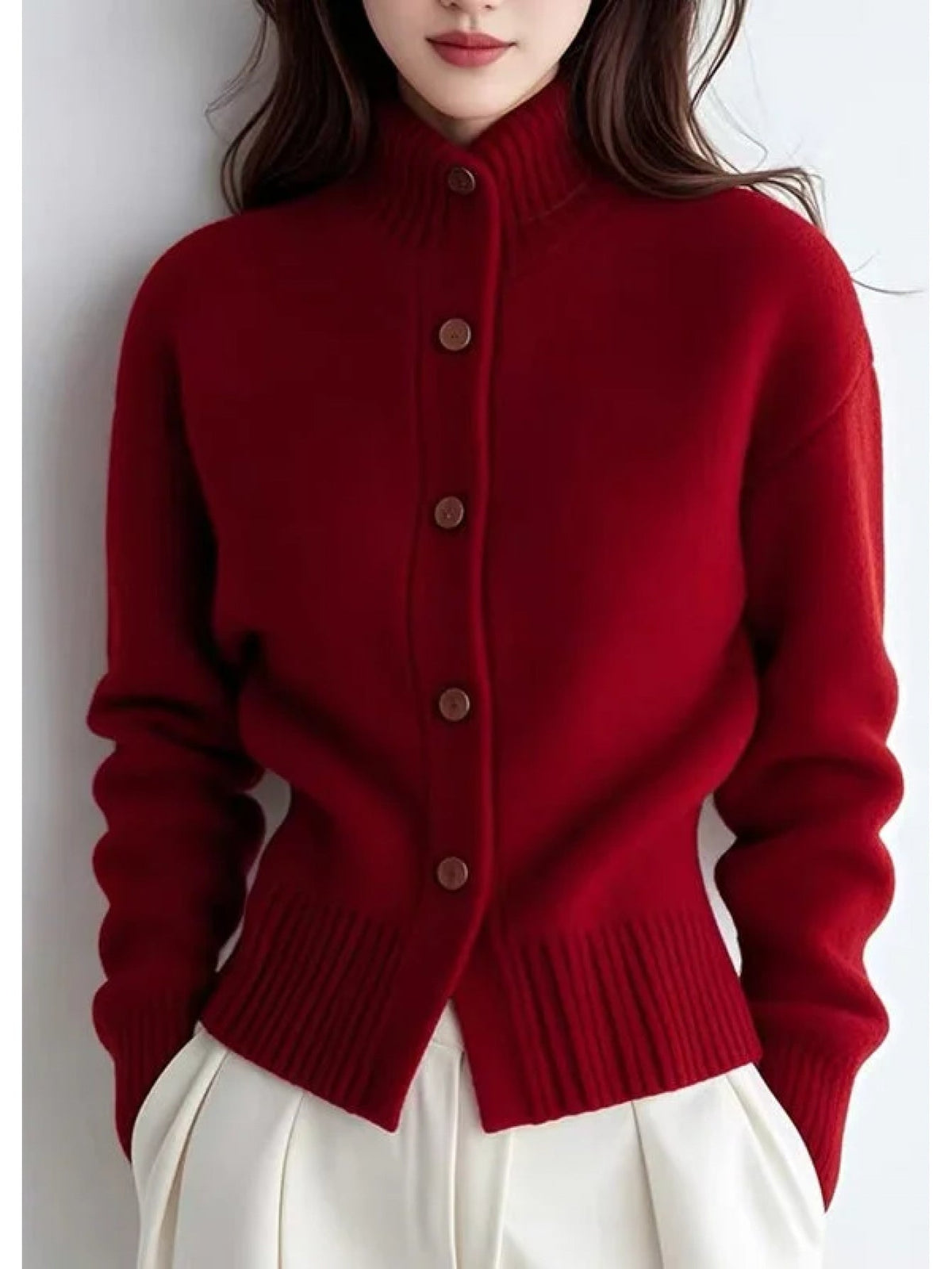 Helvano | Strickjacke mit Stehkragen für Damen