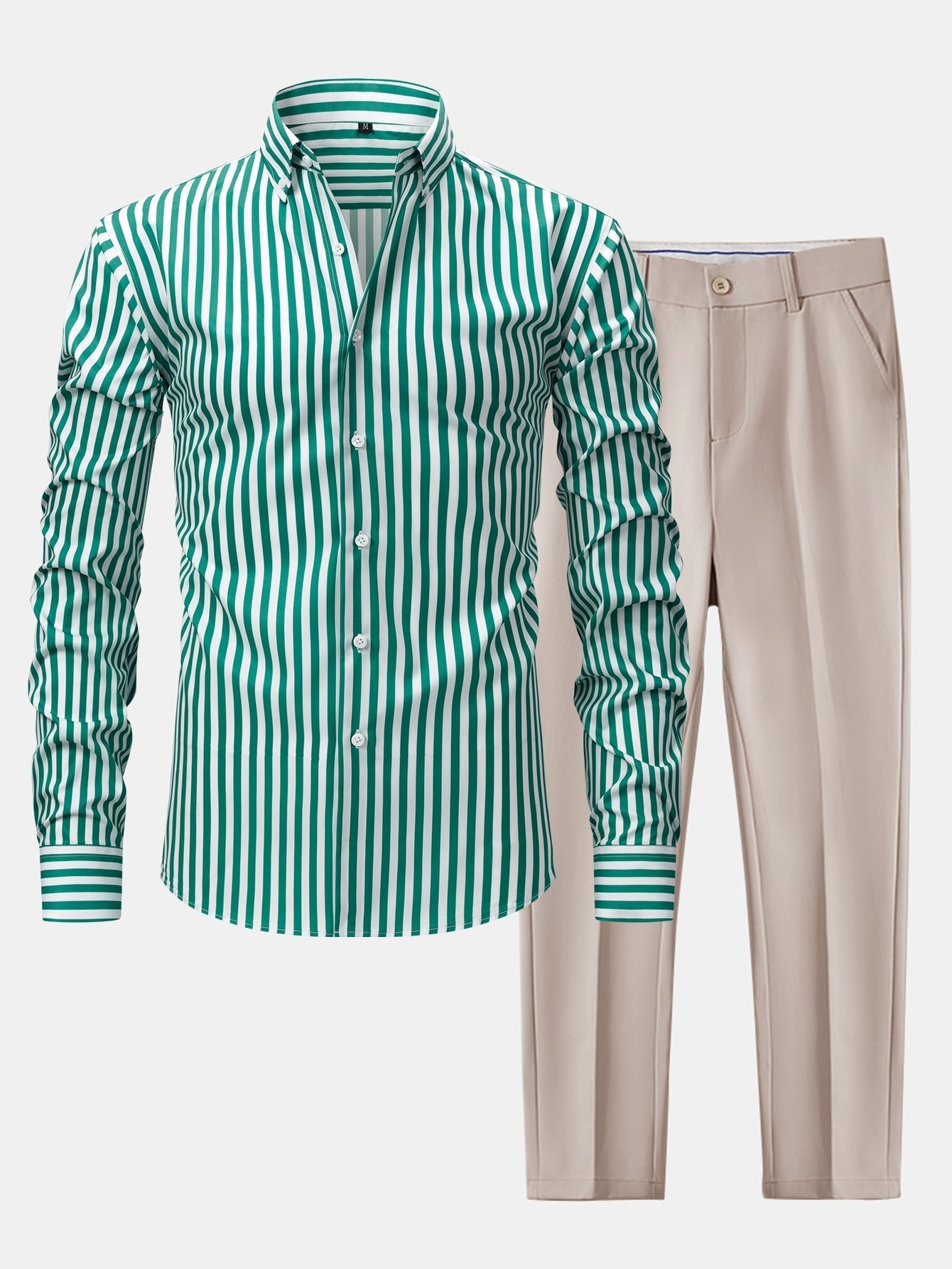 Helvano | Herren-Set gestreiftes Hemd &amp; Slim-Fit Hose