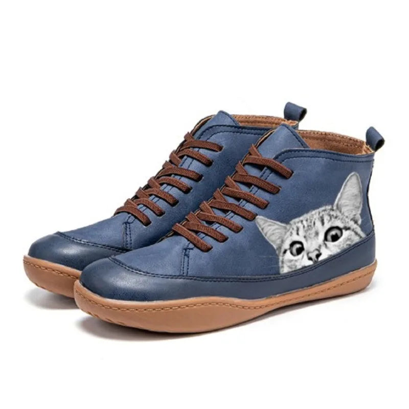 Helvano | Stiefel mit Katzenmotiv für Damen