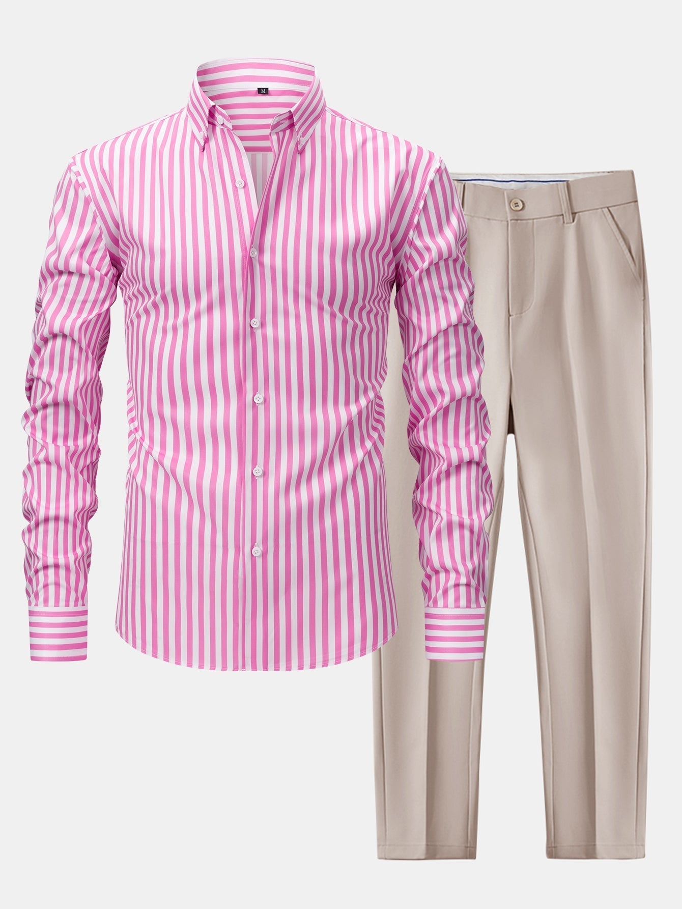 Helvano | Herren-Set gestreiftes Hemd &amp; Slim-Fit Hose