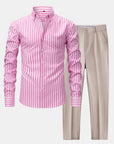 Helvano | Herren-Set gestreiftes Hemd & Slim-Fit Hose