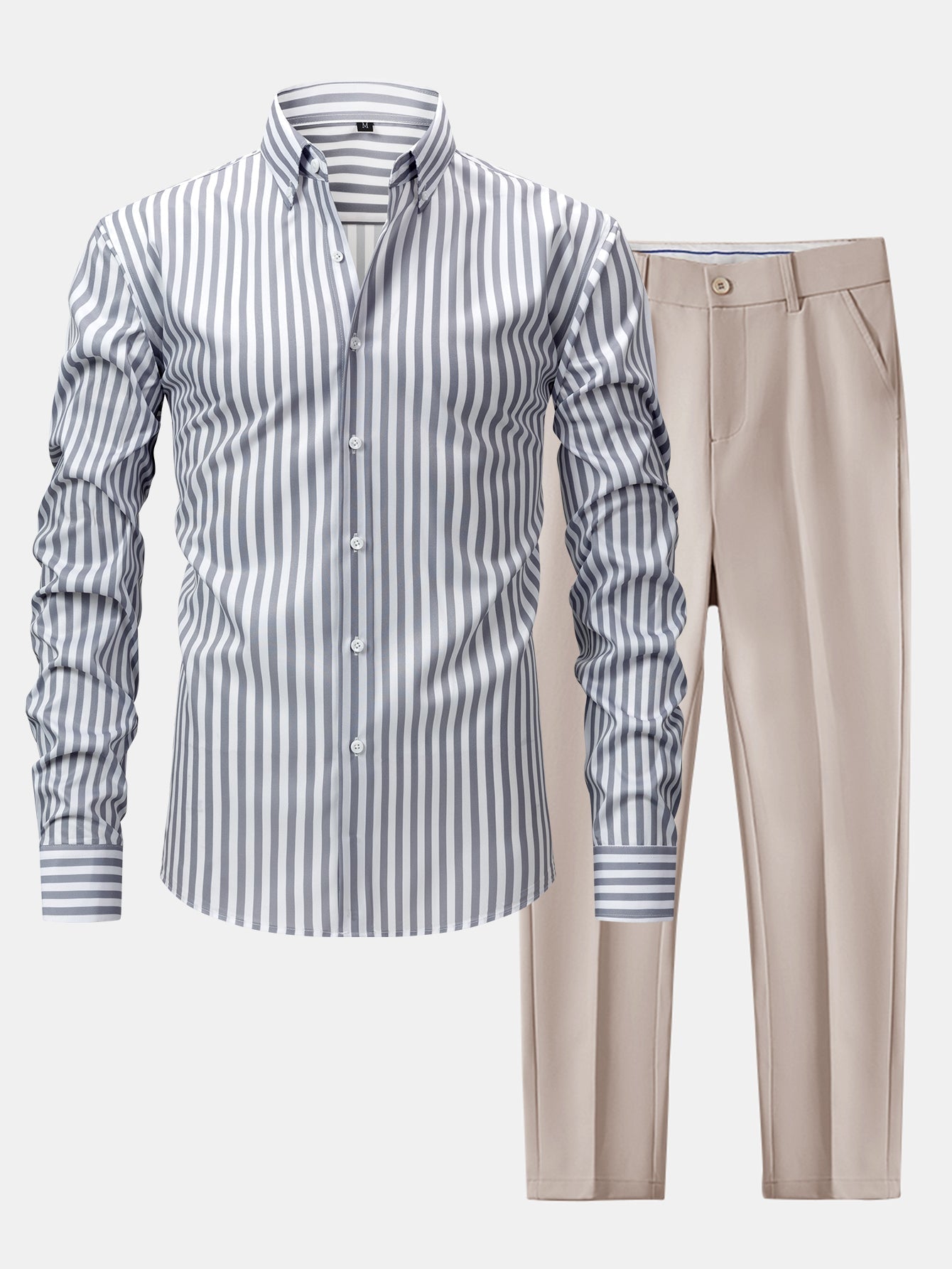 Helvano | Herren-Set gestreiftes Hemd &amp; Slim-Fit Hose