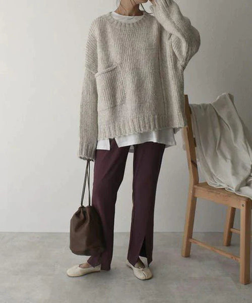 Helvano | Oversized Pullover mit Tasche für Damen