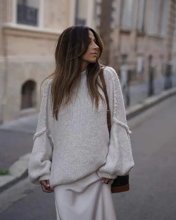 Helvano | Flauschiger Oversize Strickpullover für Damen