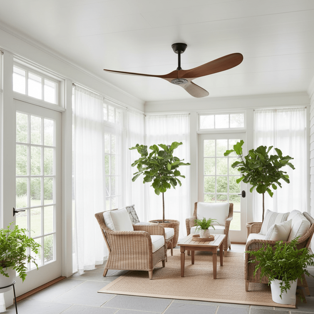 Helvano | Deckenventilator mit Licht und Fernbedienung in Schwarz