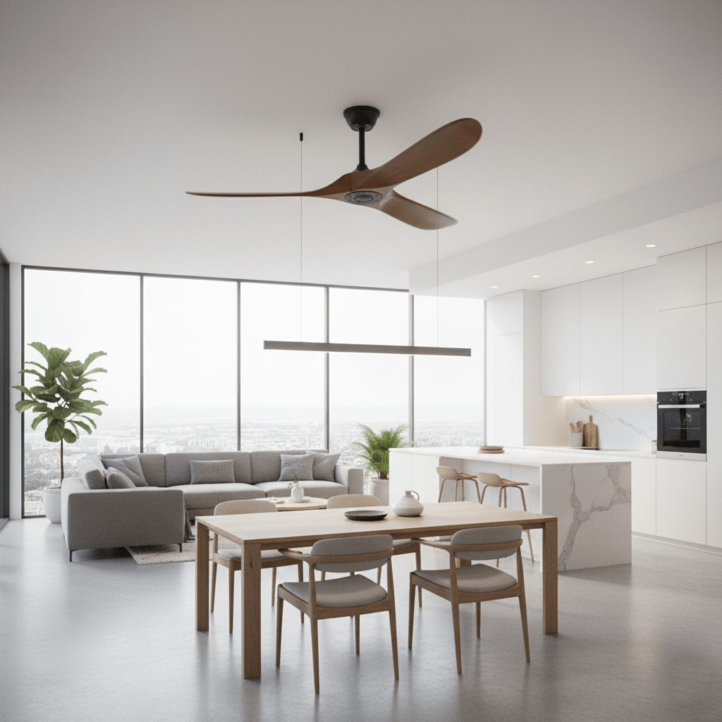 Helvano | Deckenventilator mit Licht und Fernbedienung in Schwarz