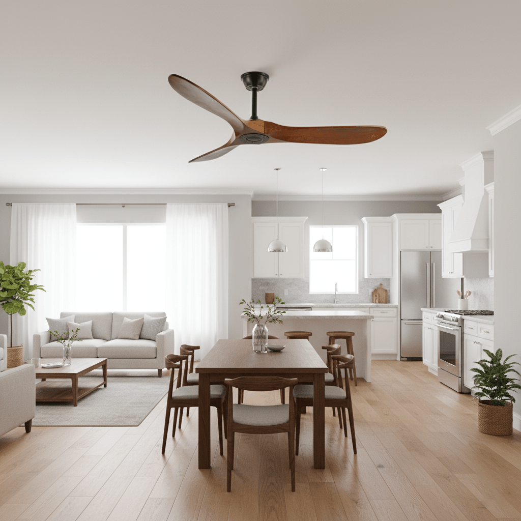 Helvano | Deckenventilator mit Licht und Fernbedienung in Schwarz