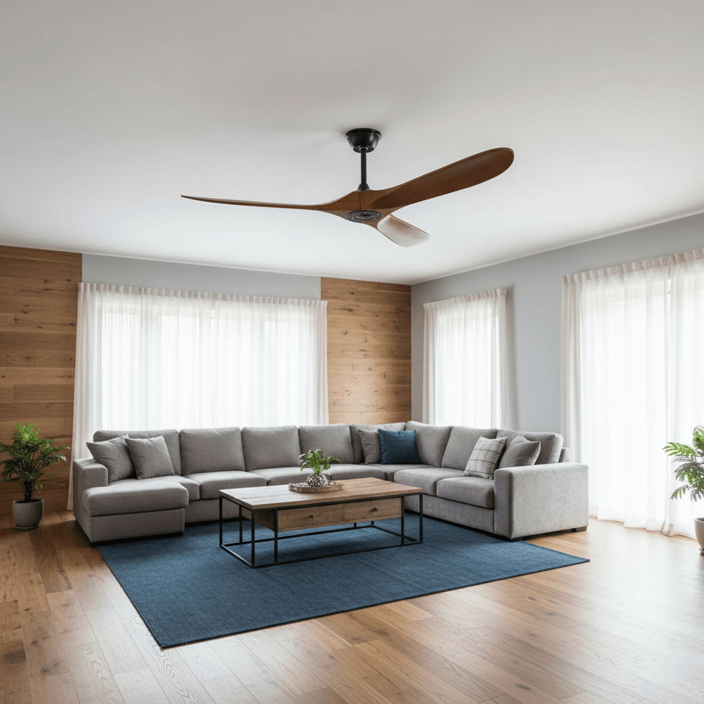 Helvano | Deckenventilator mit Licht und Fernbedienung in Schwarz