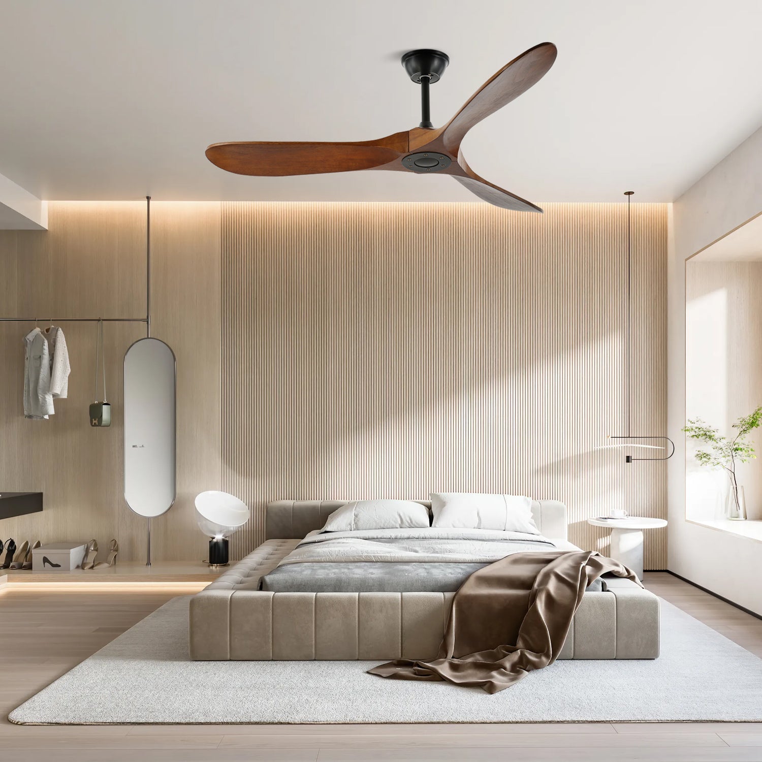 Helvano | Deckenventilator mit Licht und Fernbedienung in Schwarz