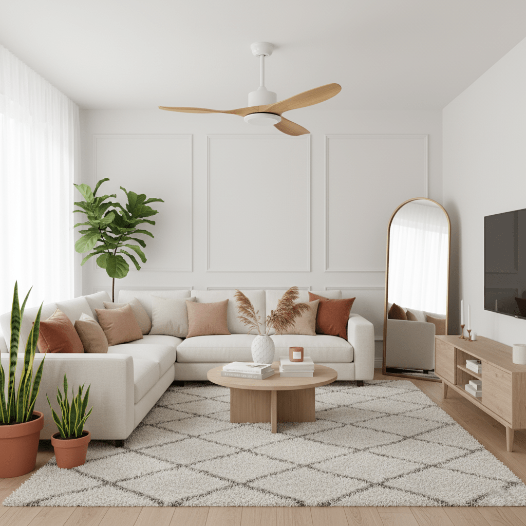 Helvano | Deckenventilator mit Fernbedienung &amp; Holzoptik