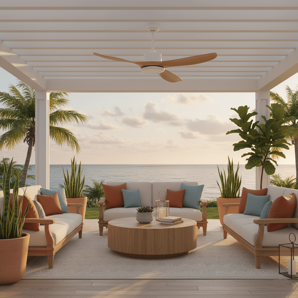Helvano | Deckenventilator mit Fernbedienung &amp; Holzoptik