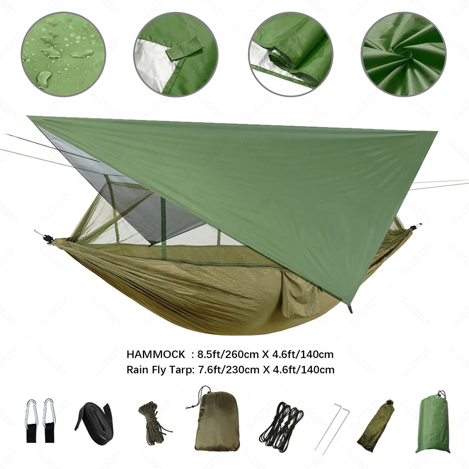 Helvano | Camping-Hängematte für 2 Personen mit Moskitonetz