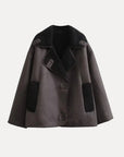 Helvano | Oversized Damenjacke mit Fell in Braun