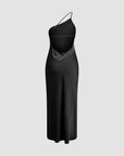 Helvano | Satin-Maxikleid mit Rückenschlitz für Damen