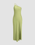 Helvano | Satin-Maxikleid mit Rückenschlitz für Damen
