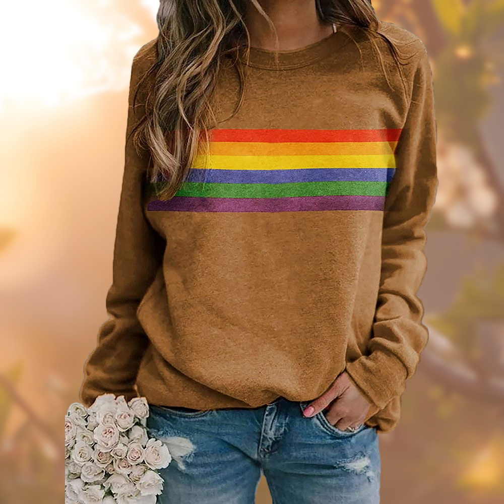 Helvano | Weicher Pullover mit Regenbogenmuster für Damen
