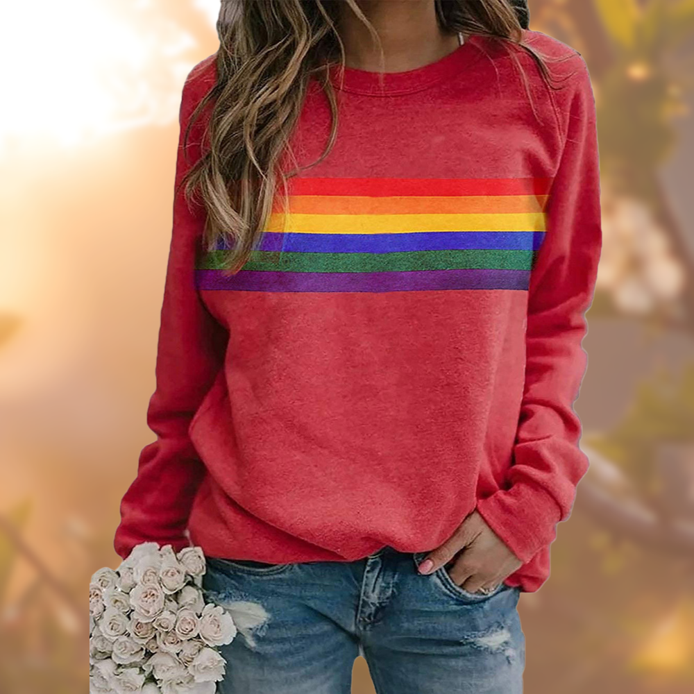 Helvano | Weicher Pullover mit Regenbogenmuster für Damen