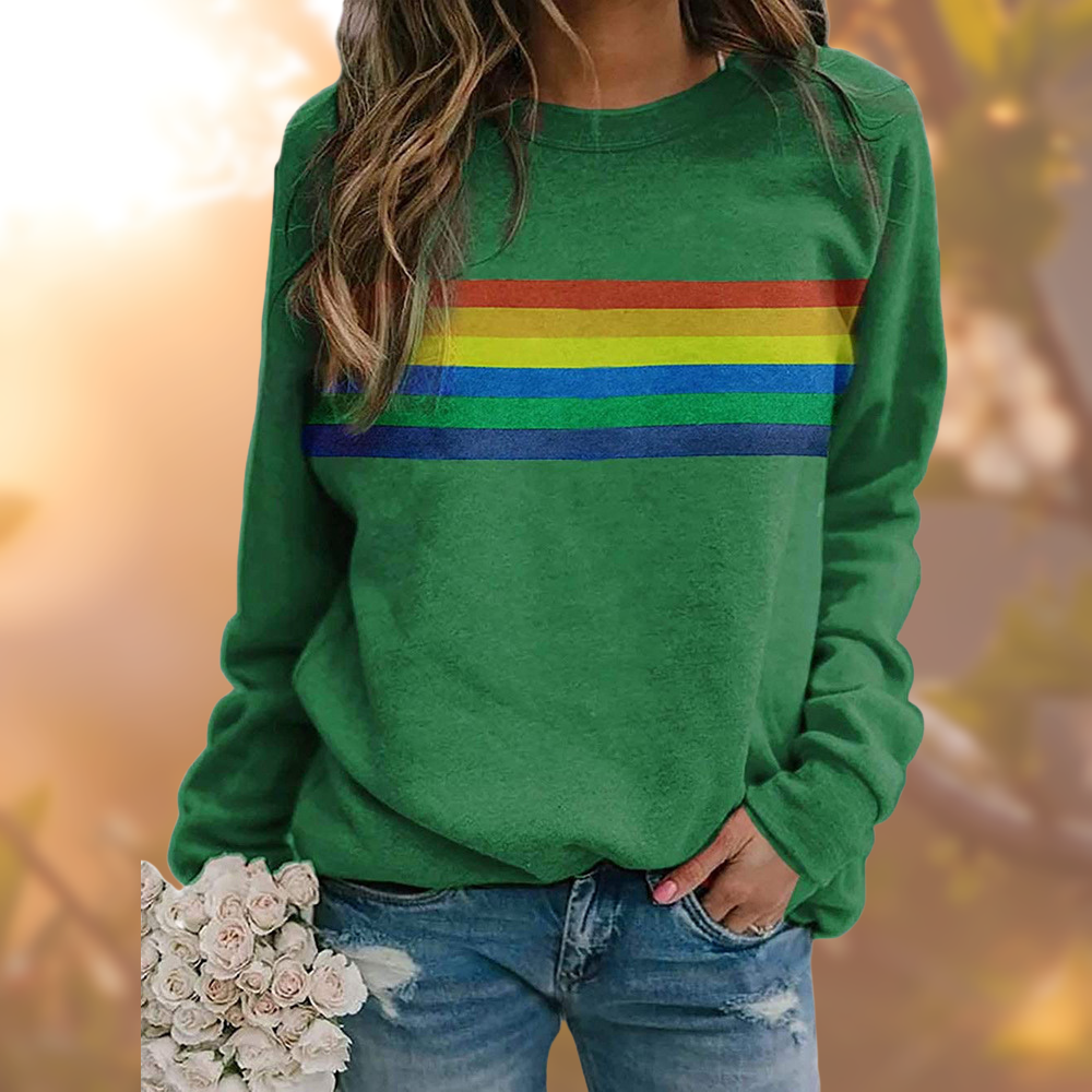 Helvano | Weicher Pullover mit Regenbogenmuster für Damen