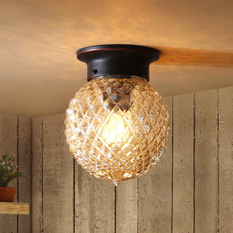 Helvano | Deckenleuchte mit Glaskugel im Vintage-Stil
