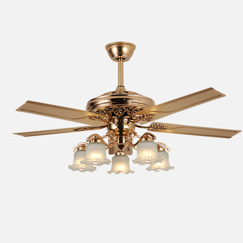 Helvano | Deckenventilator mit Licht im Landhausstil, 5-flammig