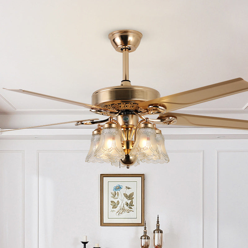 Helvano | Deckenventilator mit Licht im Landhausstil, 5-flammig