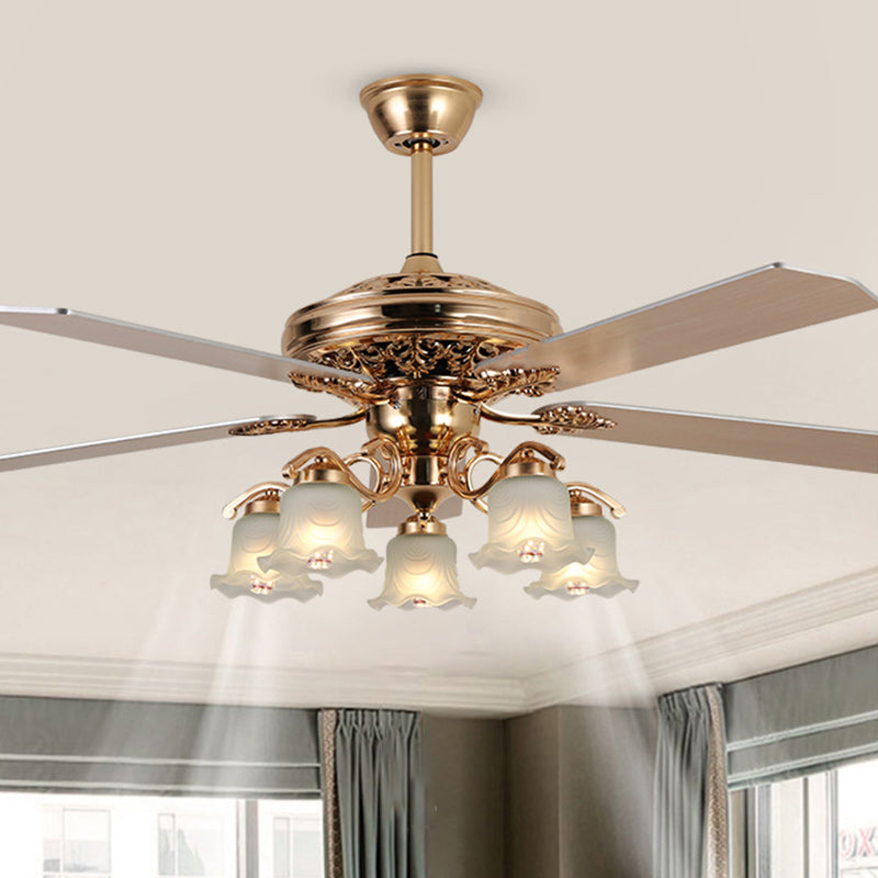 Helvano | Deckenventilator mit Licht im Landhausstil, 5-flammig