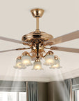 Helvano | Deckenventilator mit Licht im Landhausstil, 5-flammig