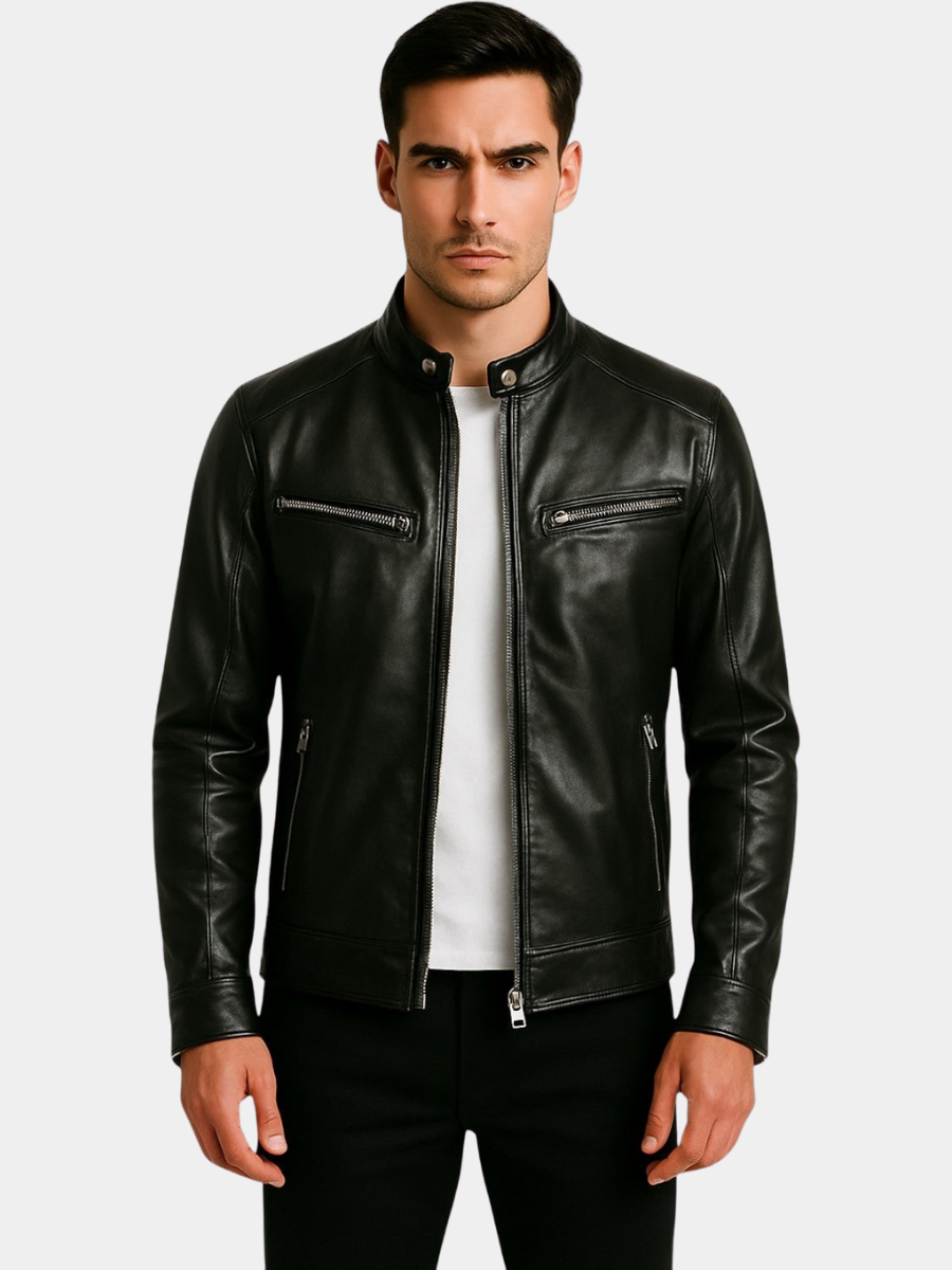 Helvano | Slim-Fit Bikerjacke für Herren