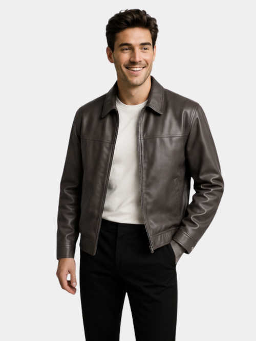 Helvano | Strukturierte Kunstlederjacke für Herren