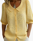 Helvano | Blumenbluse mit Rundhals für Damen