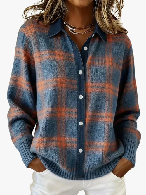 Helvano | Lange Strickjacke mit Knöpfen für Damen