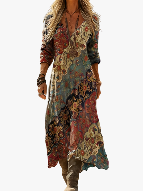 Helvano | Ethno Kleid mit Print für Damen