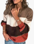Helvano | Gestreifter Patchwork-Pullover für Damen