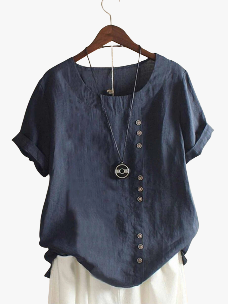 Helvano | Baumwoll-Bluse mit Knöpfen für Damen